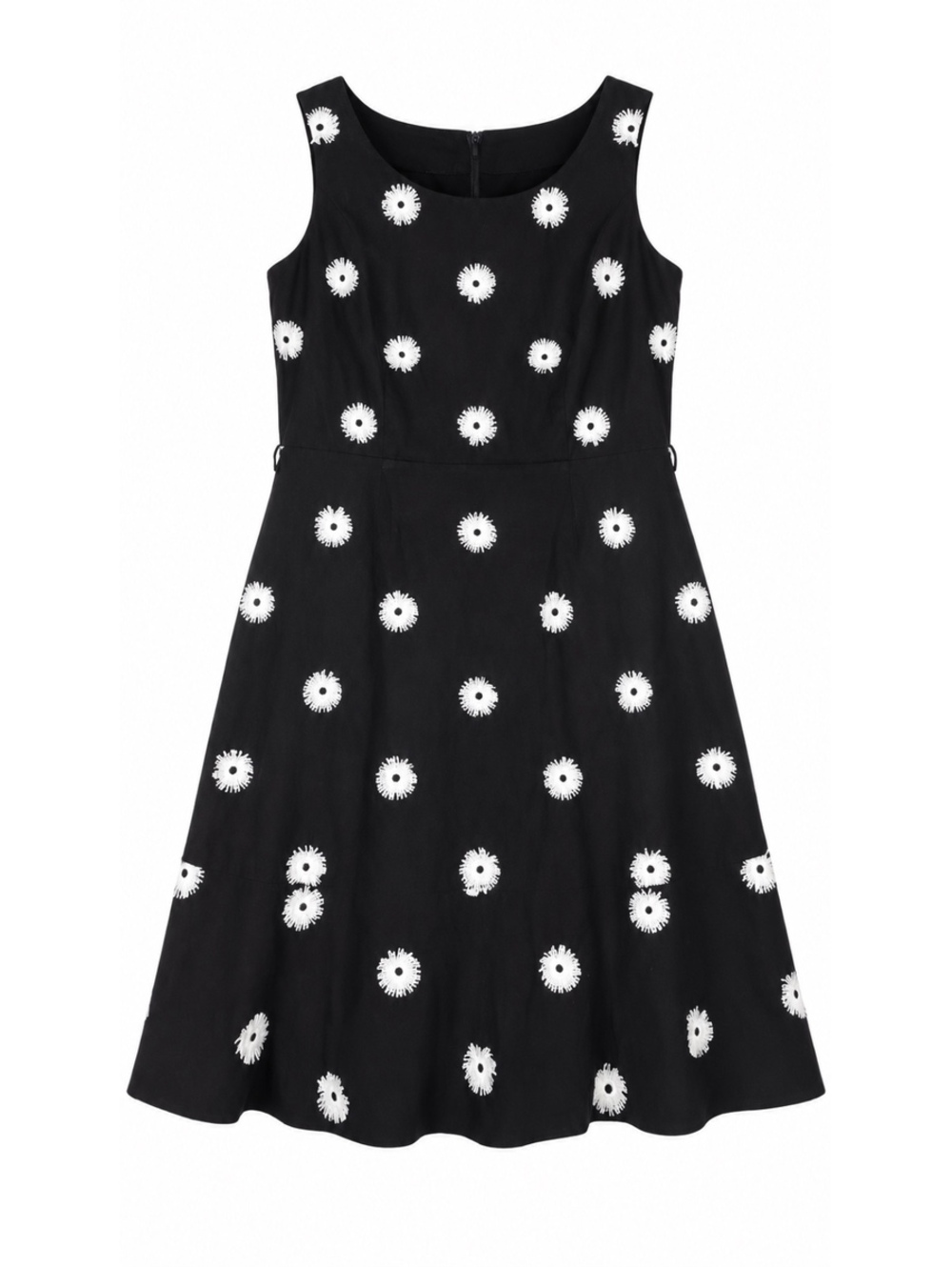 Talbots Size 10 Black White Flare Dress